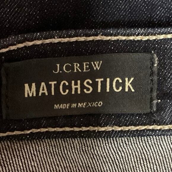 J. Crew Blue Dark Wash Mid Rise Stretch Matchstick Straight Leg Jeans Size 27 - Picture 4 of 5